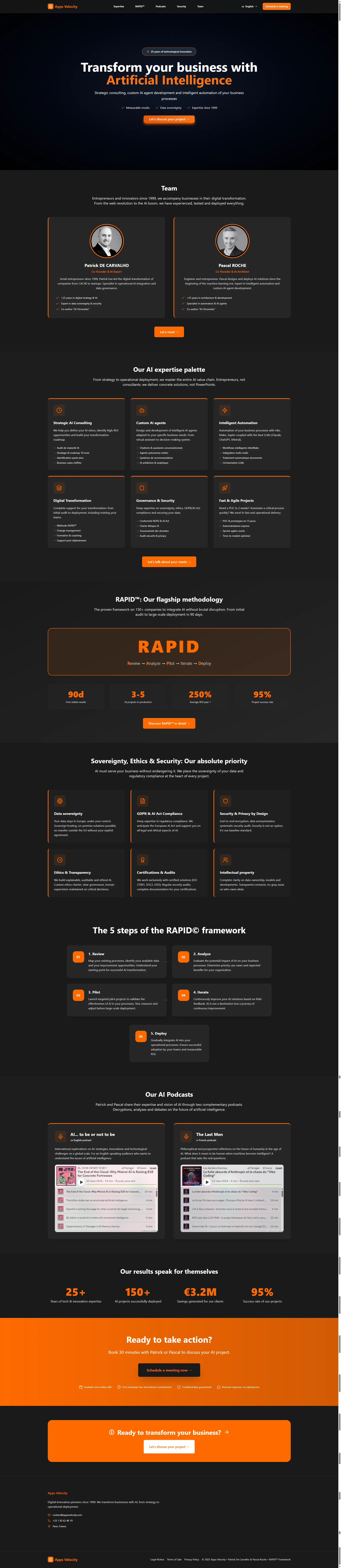 Aperçu site web conseil / services — portfolio 72H CHRONO PRO